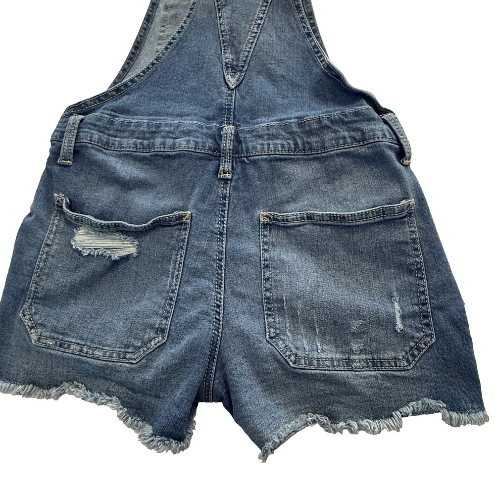 NOBO No Boundaries Denim Bib Shortalls Overalls Distressed Grunge Size S (3-5) - Picture 10 of 13